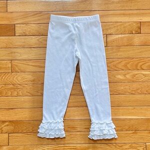 💕Sz 4 Eleanor Rose adorable white ruffle leggings!